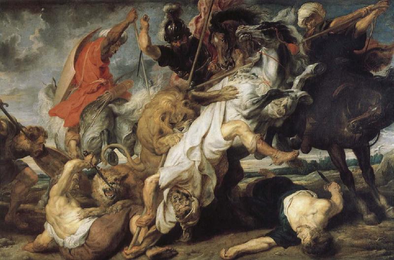 Rubens Santoro Lion hunting Germany oil painting art